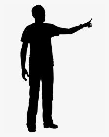 Person Pointing Silhouette Png, Transparent Png, Free Download