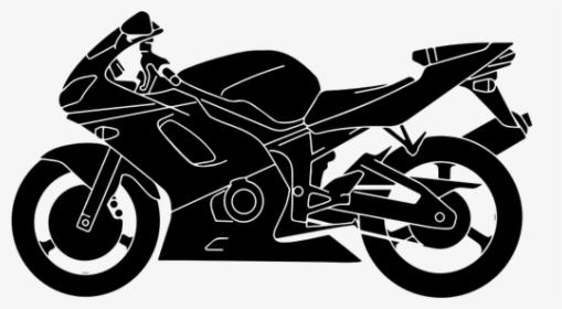 Motorcycle Silhouette Vector Drawing - Motorcycle Clipart Png, Transparent Png, Free Download