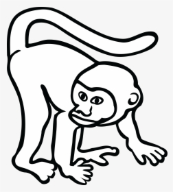 Transparent Cartoon Monkey Png - Monkey Cartoon Black And White, Png Download, Free Download
