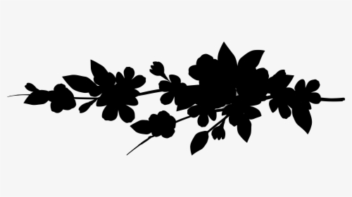 Font Silhouette Line Leaf Flower - Silhouette, HD Png Download, Free Download