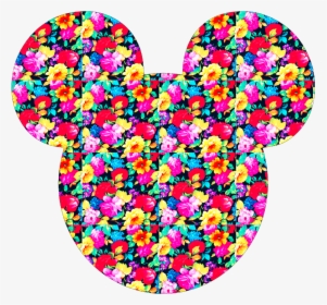 Floral Pattern Minnie,mickey,silhouette Dad Hat - Heart, HD Png Download, Free Download