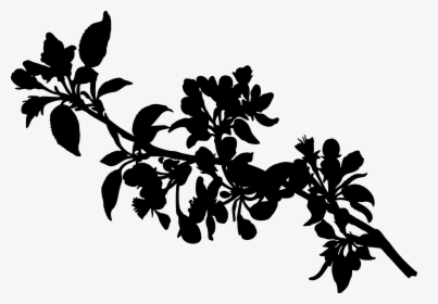 Apple Tree Clip Arts - Branch Tree Leaves Silhouette, HD Png Download, Free Download