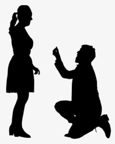 Couple Proposing Silhouette Png, Transparent Png, Free Download