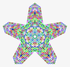 Prismatic Perforated Star No Background Clip Arts - Illustration, HD Png Download, Free Download