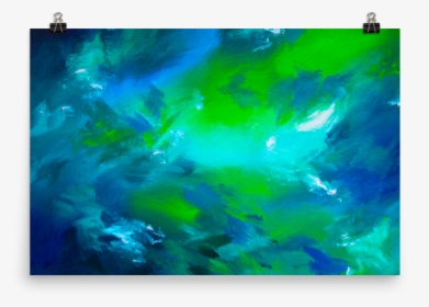 Absract Blue Green Acrylic Painting, HD Png Download, Free Download