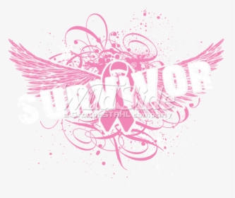Breast Cancer - Breast Cancer Ribbon With Wings, HD Png Download, Free Download