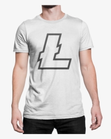 Large Litecoin Logo Graphic Mens Crypto Clothing T-shirt - Wayne's World Stan Mikita's Donuts, HD Png Download, Free Download