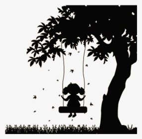 For Her Books Make Children Better Individuals And - Girl Sitting Under Tree Silhouette, HD Png Download, Free Download