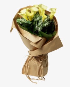 Calla Lilies With Matching Greens - Flower Bouquet, HD Png Download, Free Download