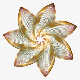 Prismatic Flower Line Art 2 No Background Clip Arts - Golden Line Design Png, Transparent Png, Free Download