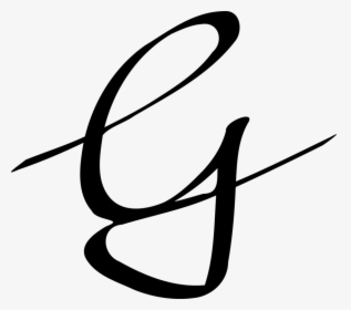 Line Art,leaf,monochrome Photography - Letter G In Signature, HD Png Download, Free Download