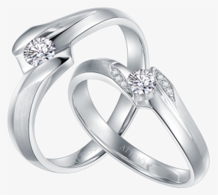 Couple Wedding Rings Png - Diamond Couple Engagement Rings, Transparent Png, Free Download