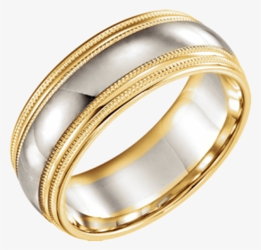 14k Two Tone Gold Wedding Band - Two Tone Wedding Ring Designs, HD Png Download, Free Download