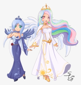 Human Celestia And Luna, HD Png Download, Free Download