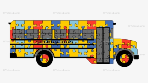 Autism Awareness School Bus, HD Png Download, Free Download