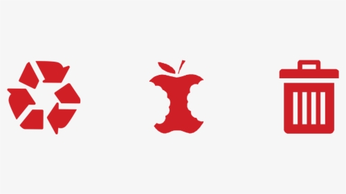 Recycle, Bitten Apple Core, And Trash Can - Emblem, HD Png Download, Free Download