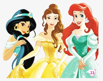 Taller De Cliparts - Disney Princess Ariel Belle And Jasmine, HD Png Download, Free Download