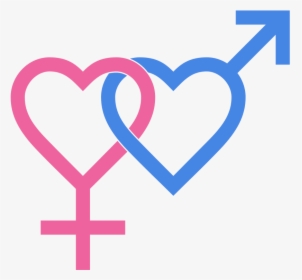 Heterosexual Symbol Two Hearts - Boy And Girl Symbol Png, Transparent Png, Free Download