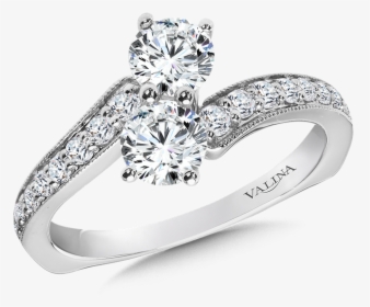 Valina Two-stone Diamond Engagement Ring Moutning In - Pre-engagement Ring, HD Png Download, Free Download