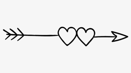#hearts #arrow #heartandarrow #twohearts - Two Hearts With Arrow Clipart, HD Png Download, Free Download