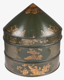 Green Lacquered Wooden Chinoiserie Chinese Hat Box - Antique, HD Png Download, Free Download