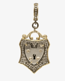 Small Vintage English Padlock Heart Shield - Chain, HD Png Download, Free Download