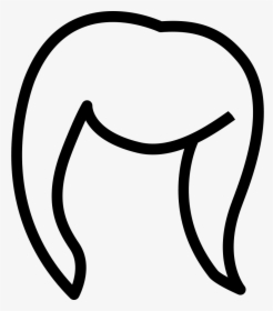 Female Blond Hair Shape Outline - Black And White Hair Outline, HD Png Download, Free Download