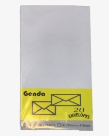 Genda White Envelope 20"s"  Title="genda White Envelope - Paper, HD Png Download, Free Download