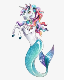 #unicorn #mermaid #unicornmermaid #rainbow #glitter - Glitter Unicorn And Mermaid, HD Png Download, Free Download