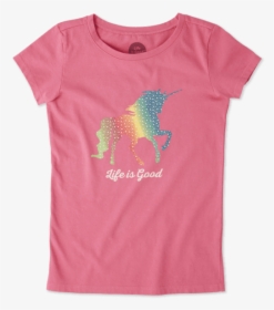 Girls Rainbow Unicorn Crusher Tee - Hello Kitty Tshirt Png, Transparent Png, Free Download