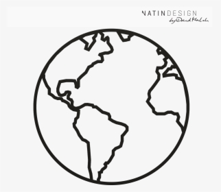 Transparent Black Globe Png - Outline Images Of Earth, Png Download, Free Download