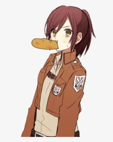 Sasha Braus Sashabraus Snk Shingekinokyojin Freetoedit - Sasha Comiendo Papa, HD Png Download, Free Download