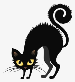 Black Cat,cat,clip Art,small To Medium-sized - Black Cat Halloween Clipart, HD Png Download, Free Download