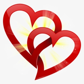Transparent Heart Sticker Png - Double Heart Png, Png Download, Free Download