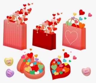 Valentine"s Hearts, Bag Of Hearts - Bag Of Hearts Png, Transparent Png, Free Download
