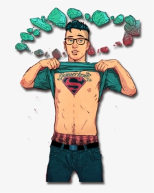 #superboy #superhero #connerkent #cartoon #boy #people - Hipster Superhero, HD Png Download, Free Download
