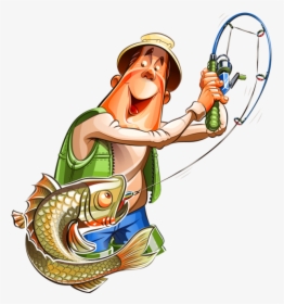 Transparent Fish Vector Png - Fisherman Cartoon Png, Png Download, Free Download