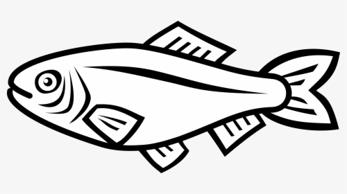 Simple Fish Png Black And White - Fish Vector, Transparent Png, Free Download