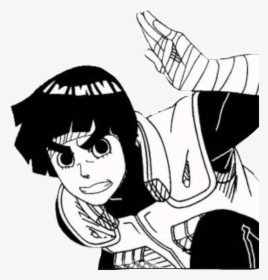 Rock Lee Black And White - Rock Lee Naruto Manga, HD Png Download, Free Download