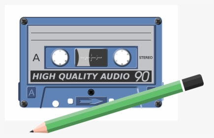 Audio-cassette With Pen Clip Arts - Audio Cassette And Pen, HD Png Download, Free Download