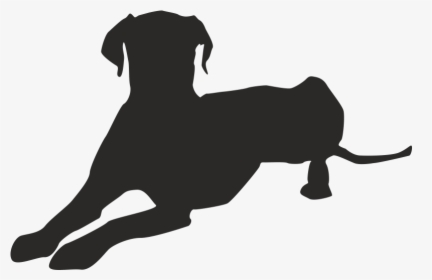Great Dane Puppy Dog Breed Clip Art - Lying Dog Silhouette Png, Transparent Png, Free Download