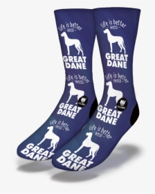 Life Is Better With A Great Dane Socks Blue"  Class= - Sock, HD Png Download, Free Download