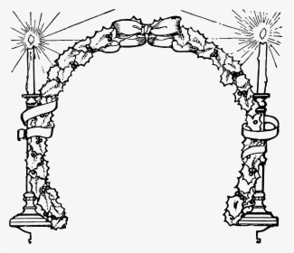 Drawing Candle Christmas - Clipart Christmas Candle Frame, HD Png Download, Free Download