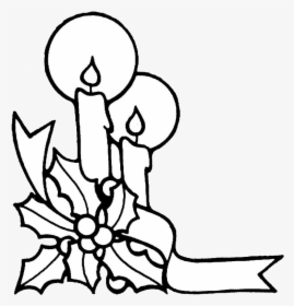 Christmas Candles Coloring Pages 2 - Christmas Candle Images To Colour, HD Png Download, Free Download
