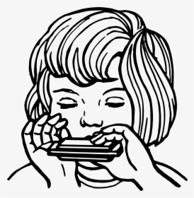 Girl Playing Harmonica Clipart, HD Png Download, Free Download