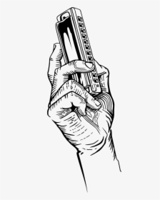 Hand Holding Book Png - Hand Holding A Harmonica, Transparent Png, Free Download