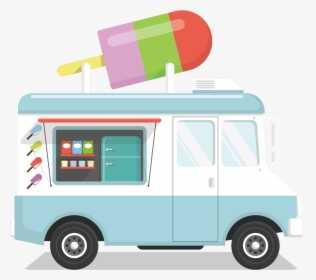 卡通粉色冰淇淋车 Ice Cream Van 冰淇淋車卡通 Hd Png Download Kindpng