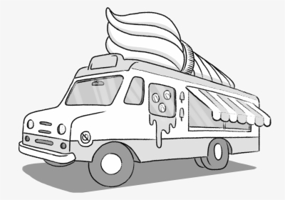 Ice Cream Van Sketch, HD Png Download, Free Download