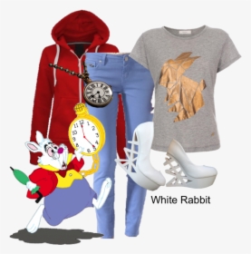 Alice In Wonderland, Clock, And Clothes Image - Alice Nel Paese Delle Meraviglie Bianconiglio, HD Png Download, Free Download