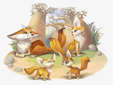 Township Wiki - Fennec Fox And Red Fox, HD Png Download, Free Download